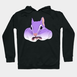 purple cute squirrel face Hoodie